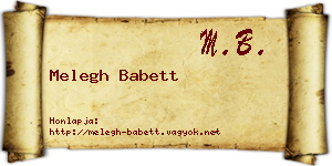 Melegh Babett névjegykártya